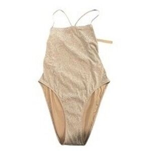 Skims Solid Sparkle One Piece Swimsuit Criss Cross Back Sleeveless‎